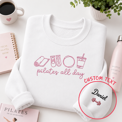 Pilates all day Embroiered Personalized