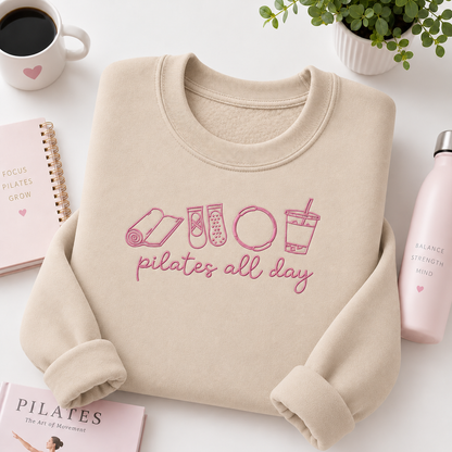 Pilates all day Embroiered Personalized