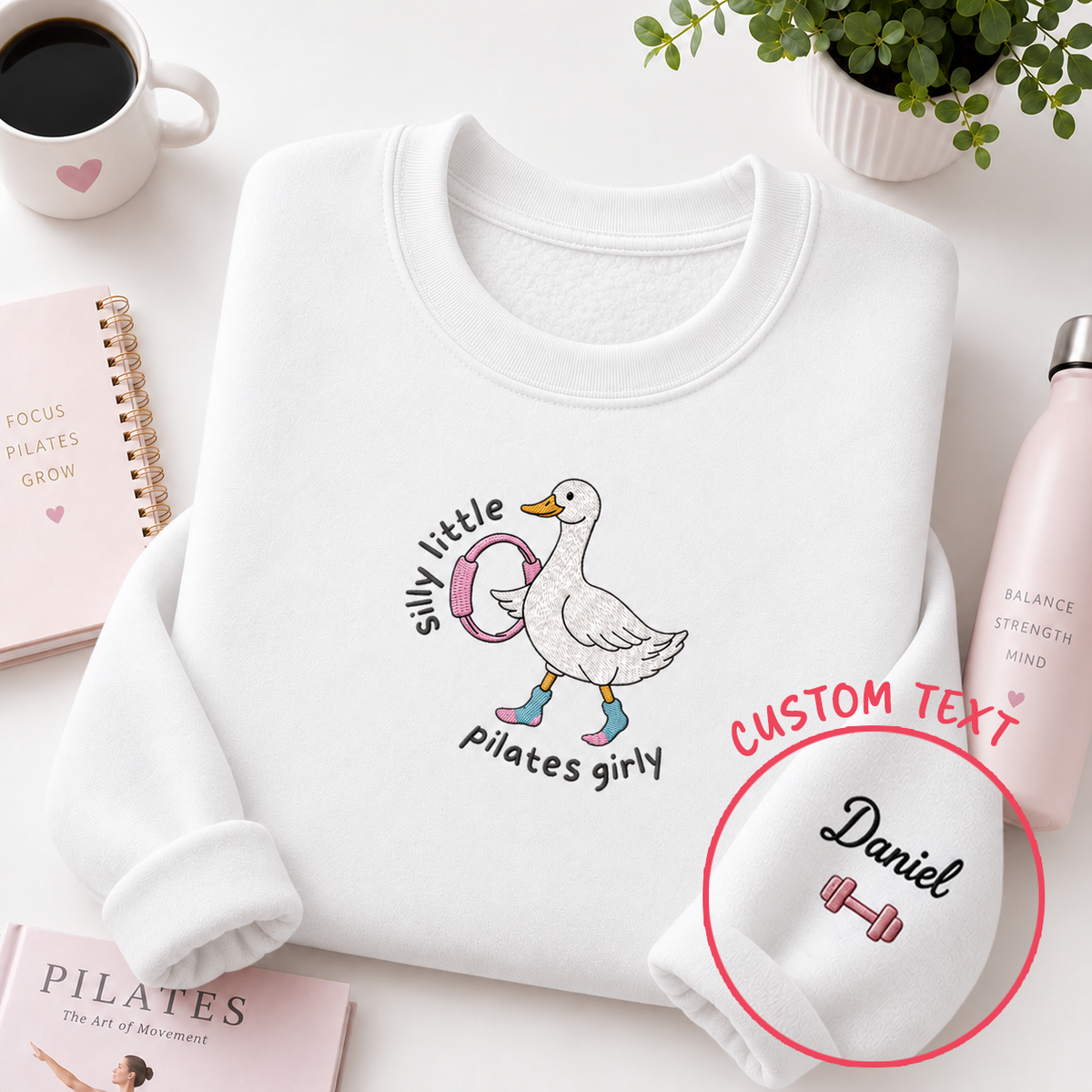 Silly Little Pilates Girly Embroiered Personalized