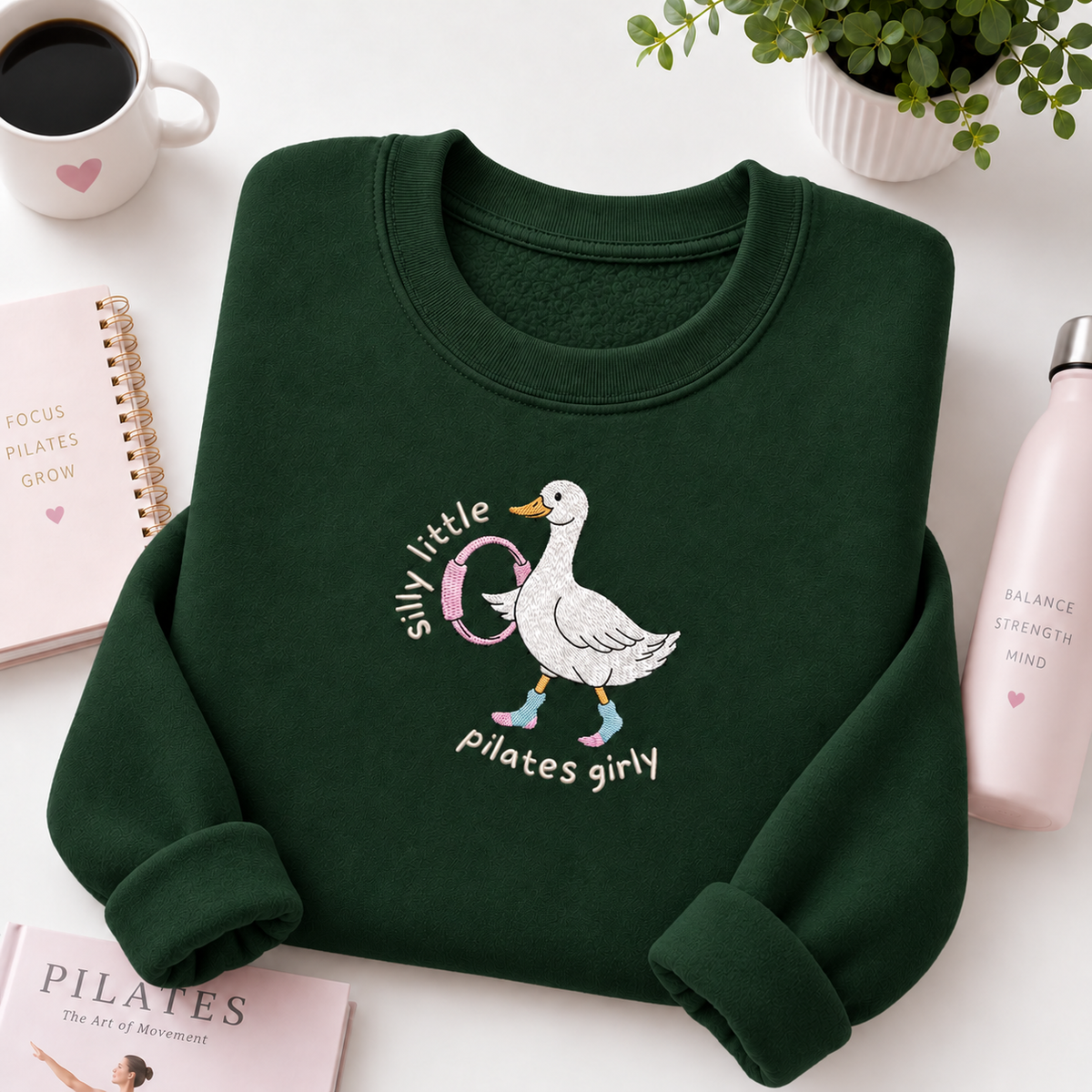 Silly Little Pilates Girly Embroiered Personalized