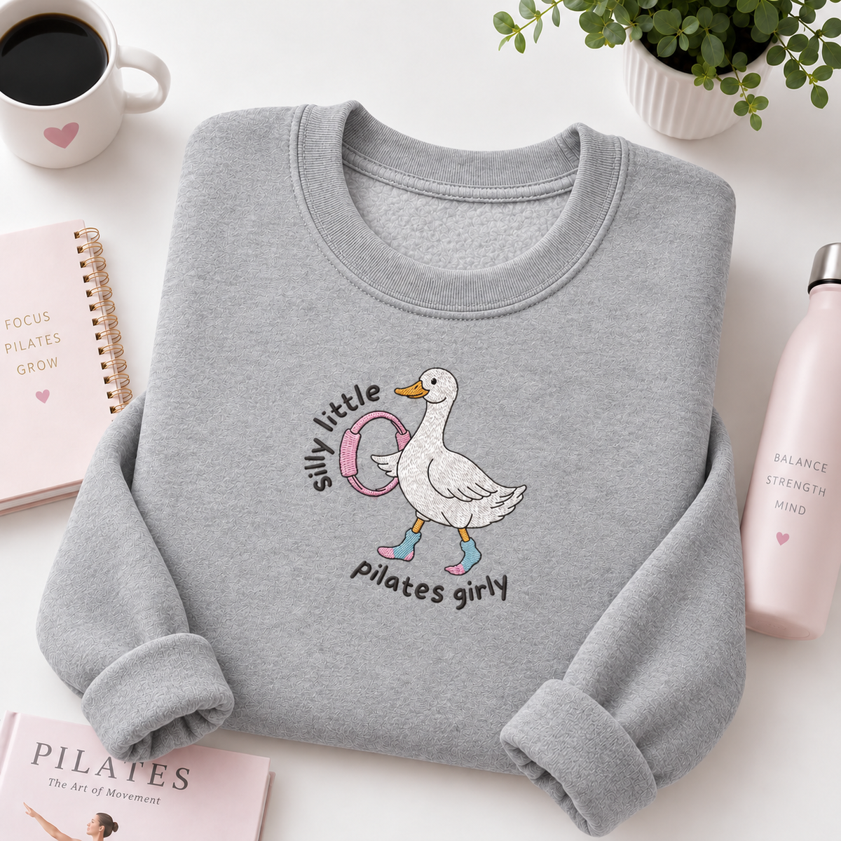 Silly Little Pilates Girly Embroiered Personalized
