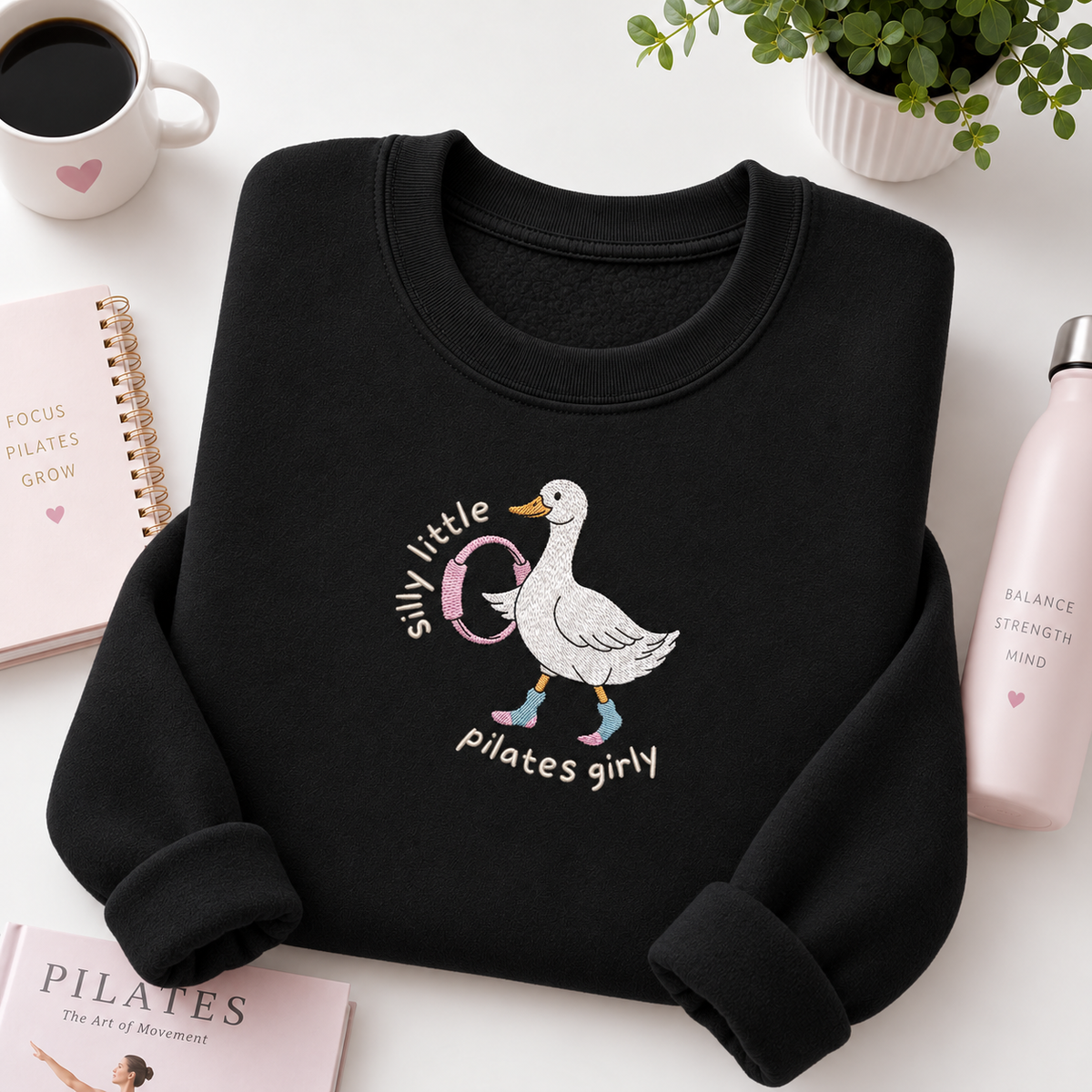 Silly Little Pilates Girly Embroiered Personalized