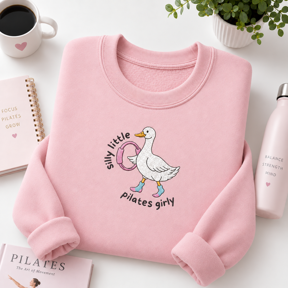 Silly Little Pilates Girly Embroiered Personalized