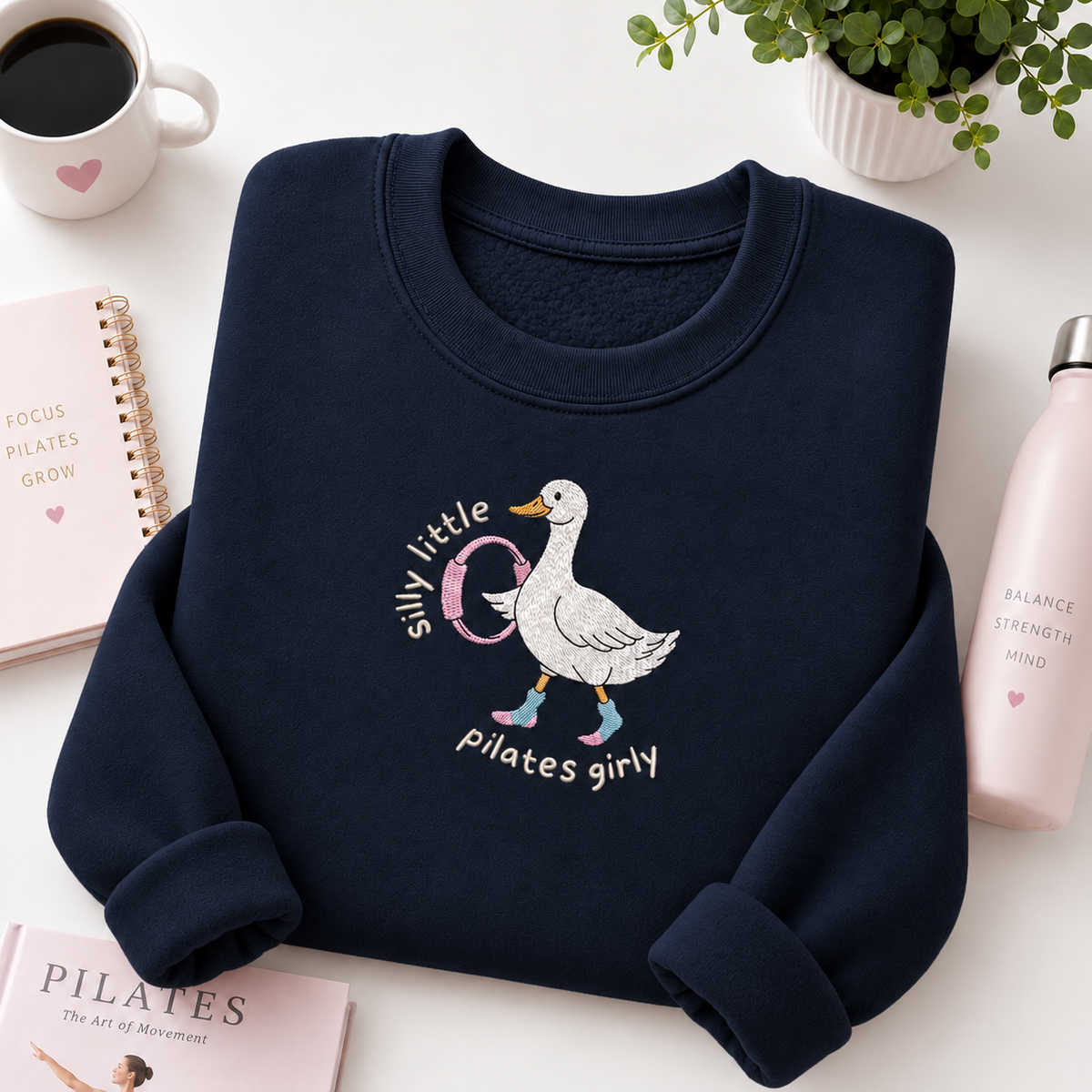 Silly Little Pilates Girly Embroiered Personalized