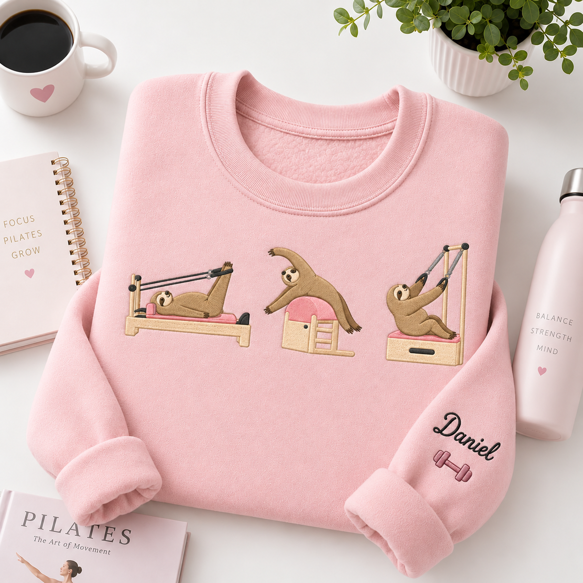Sloth Pilates Embroiered Personalized